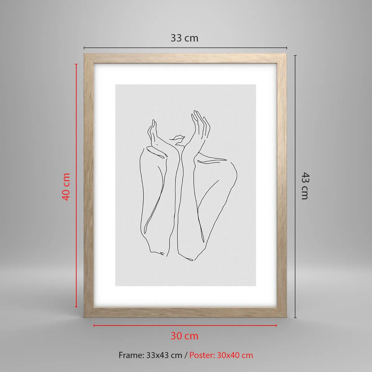 Plagát v ráme zo svetlého duba - O čom snívajú dievčatá - 30x40 cm