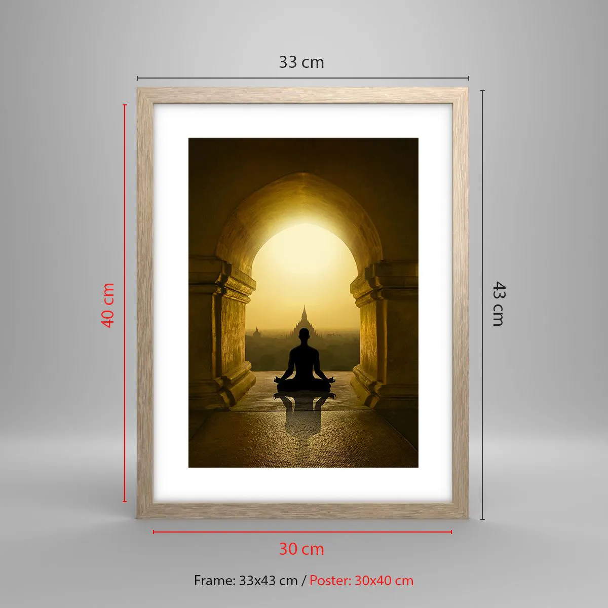 Pôster com moldura de carvalho claro - Harmonia completa - 30x40 cm