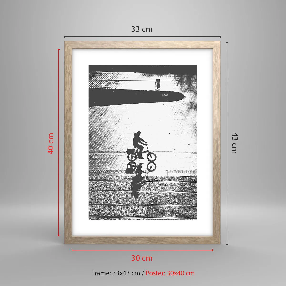 Poster in cornice rovere chiaro - Avanti, attraverso la città - 30x40 cm