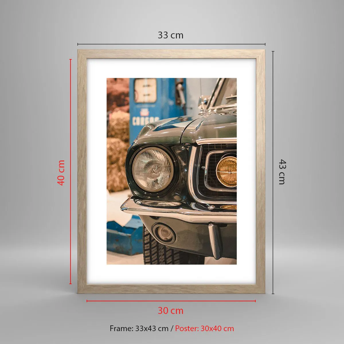 Poster in light oak frame - Encounter with the Legend - 30x40 cm