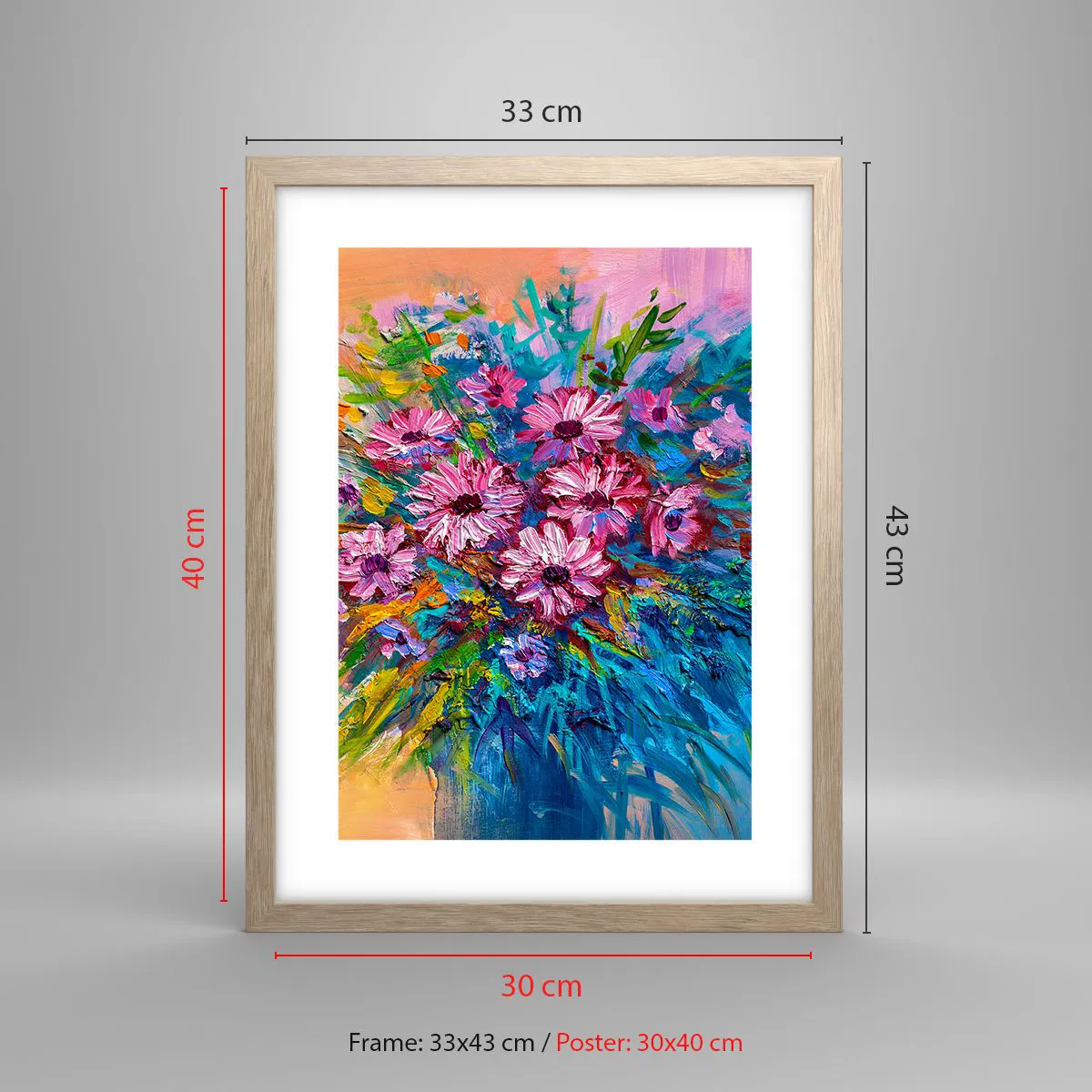 Poster în ramă de stejar deschis - Energia vieții - 30x40 cm