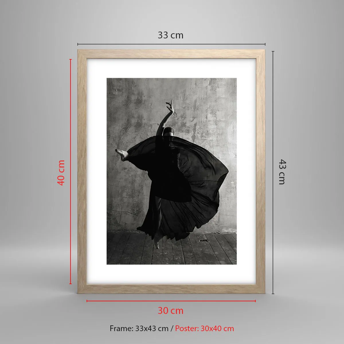 Affiche dans un chêne clair - Poster - Pas plein de passion - 30x40 cm