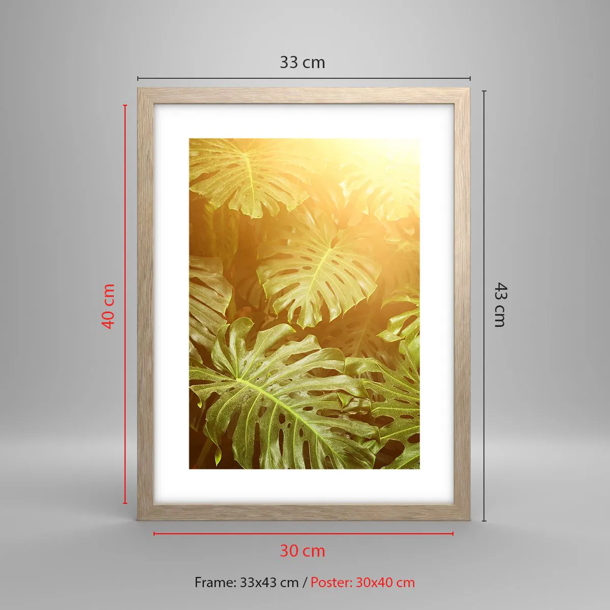 Poszter világos tölgy keretben - A zöldbe belépni... - 30x40 cm