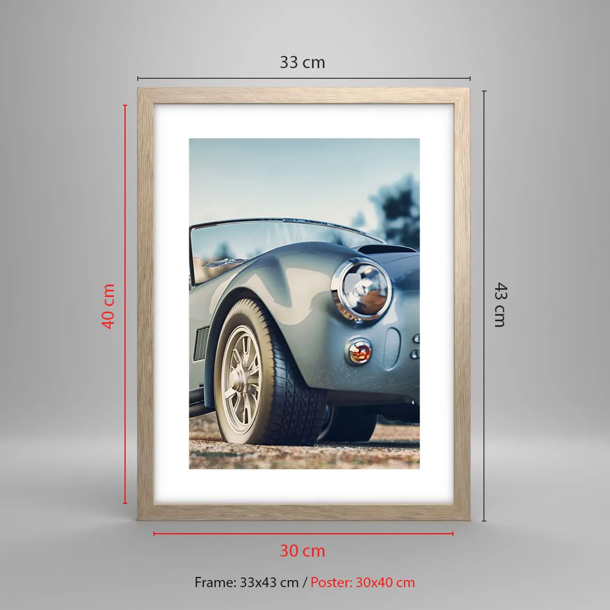 Poster in einem Rahmen aus heller Eiche - Denn Stil zählt - 30x40 cm