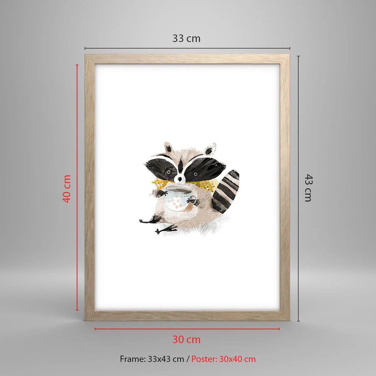 Plakat w ramie jasny dąb - Mój przyjaciel szop - 30x40 cm