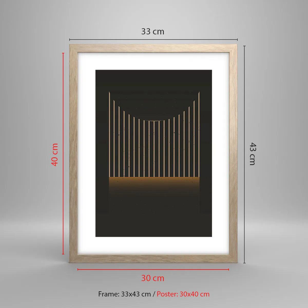 Poster în ramă de stejar deschis - Explorați întunericul - 30x40 cm