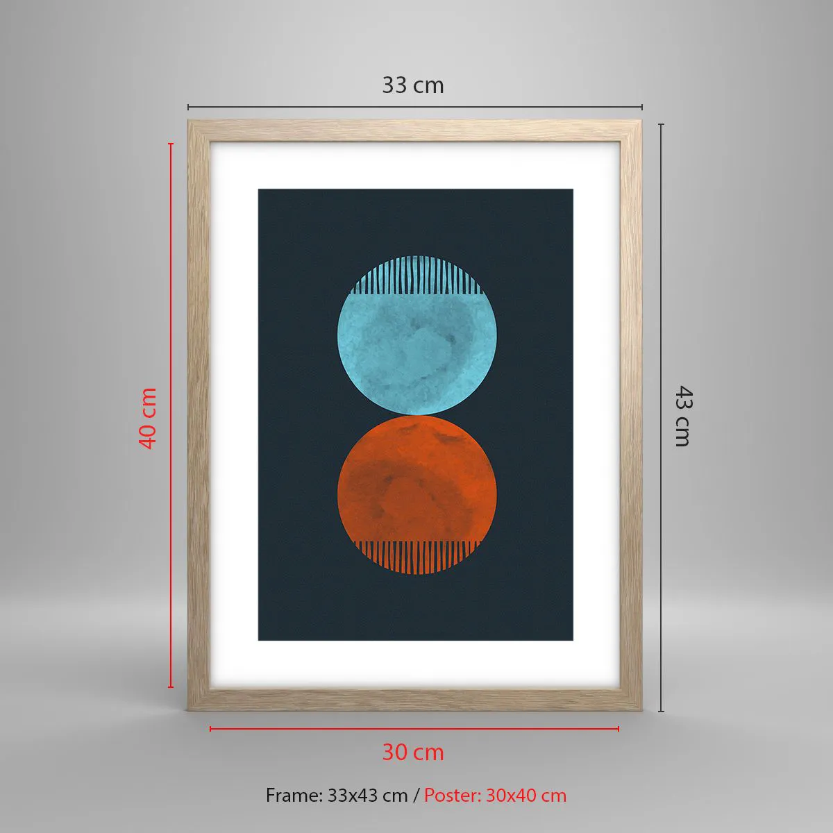 Affisch i ram av ljusek - Endast geometri? - 30x40 cm