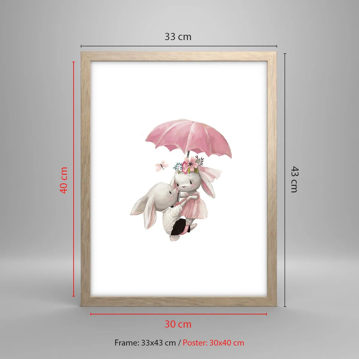 Affisch i ram av ljusek - Det är just kärlek - 30x40 cm