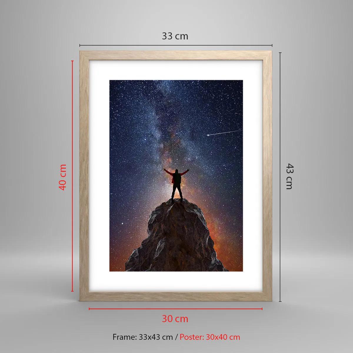 Plakat i ramme af lyst egetræ - Magten er hos mig! - 30x40 cm