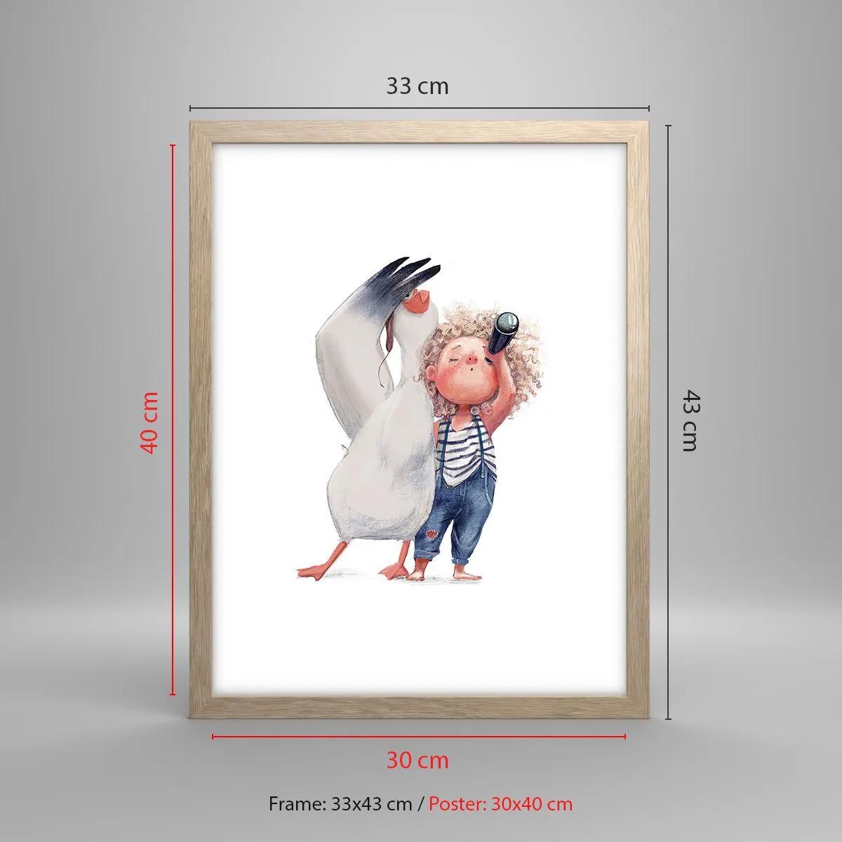 Poster în ramă de stejar deschis - Un plan pentru o călătorie minunată - 30x40 cm