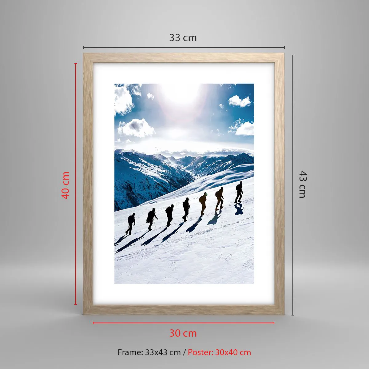 Poster in einem Rahmen aus heller Eiche - Das Team der Eroberer - 30x40 cm