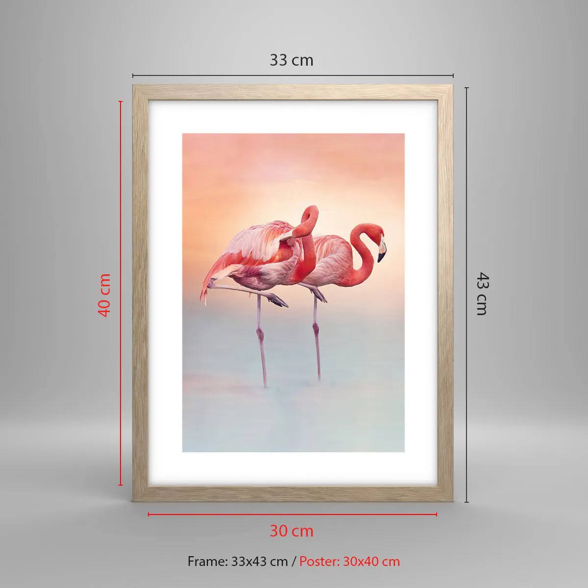 Poster in light oak frame - In the Colour Of Sunset - 30x40 cm