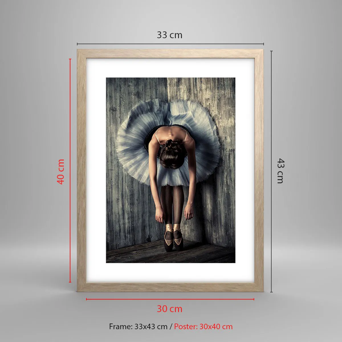 Affiche dans un chêne clair - Poster - Quand la musique s'arrête - 30x40 cm