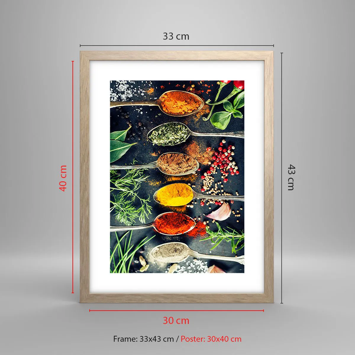Affisch i ram av ljusek - Kulinarisk magi - 30x40 cm