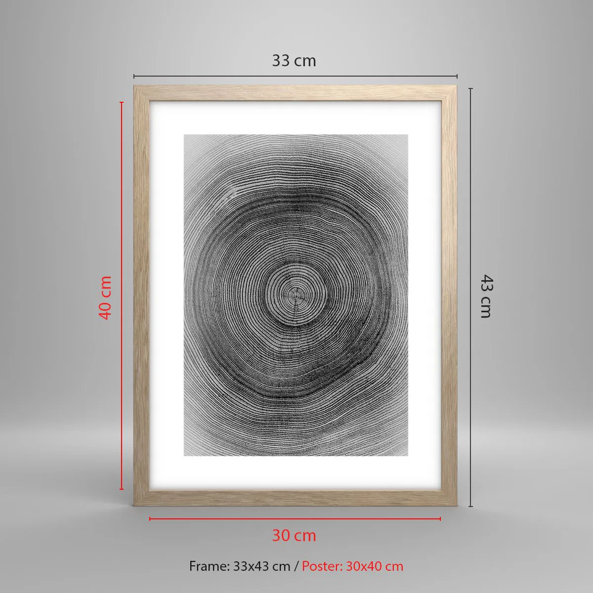 Poszter világos tölgy keretben - Az idők jele - 30x40 cm