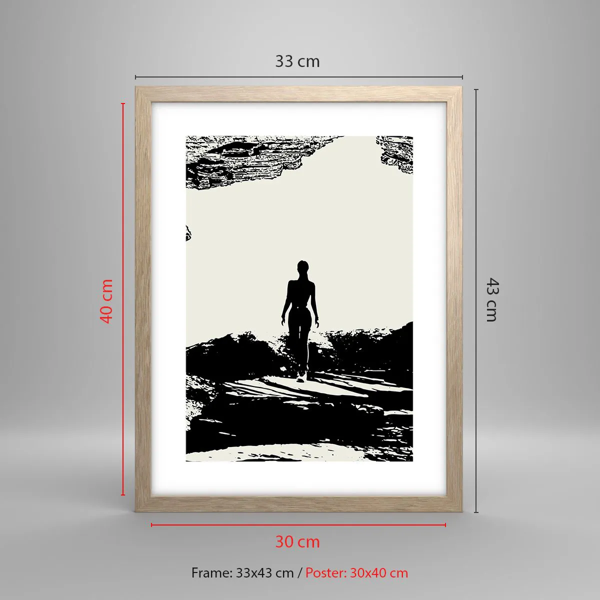 Poster in light oak frame - New Look - 30x40 cm