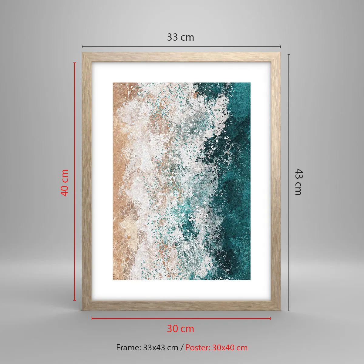 Pôster com moldura de carvalho claro - Histórias do mar - 30x40 cm