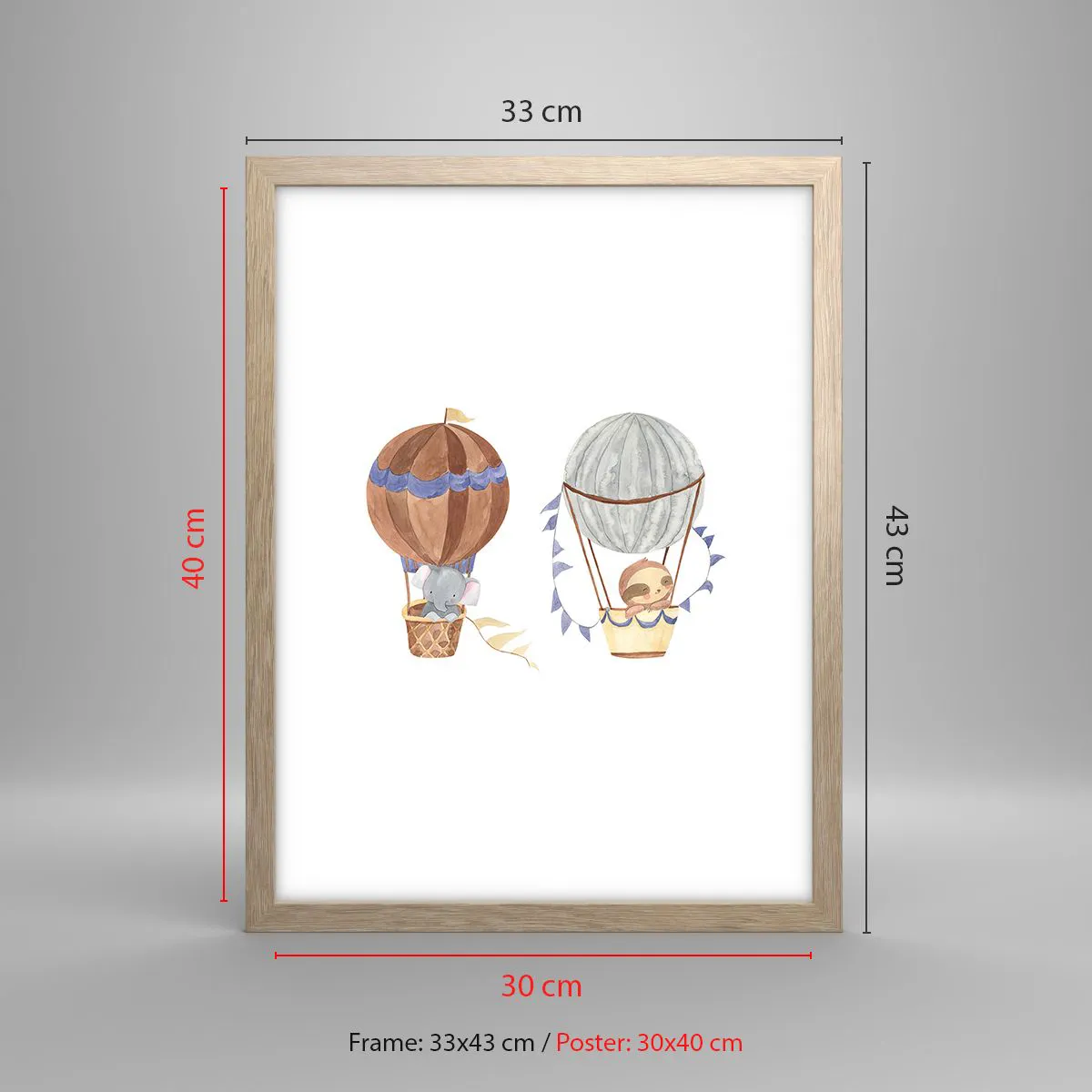 Plakat w ramie jasny dąb - Przyjaciele w podróży - 30x40 cm