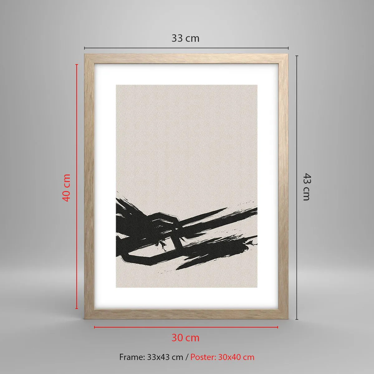 Affiche dans un chêne clair - Poster - Ruée imparable - 30x40 cm