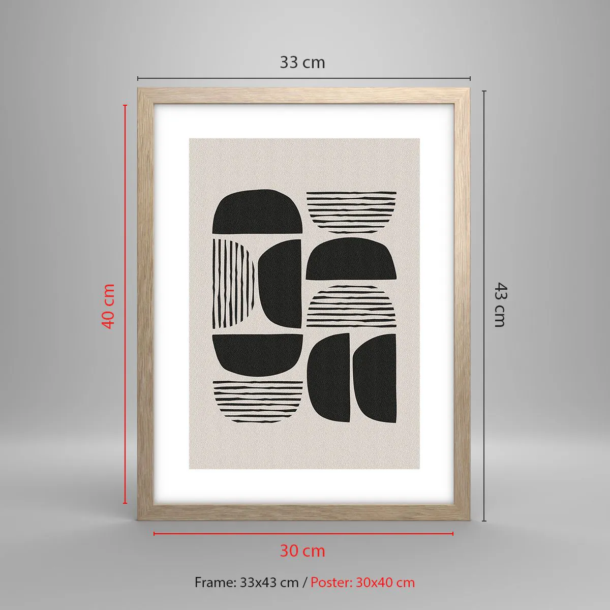 Pôster com moldura de carvalho claro - Ofertas indiferentes - 30x40 cm