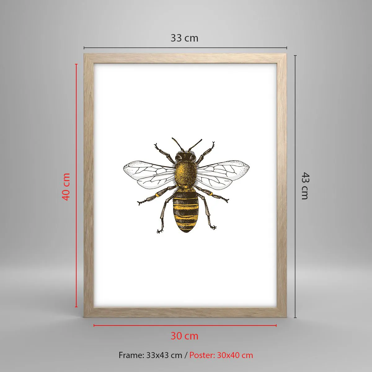 Pôster com moldura de carvalho claro - Linda e boa - 30x40 cm