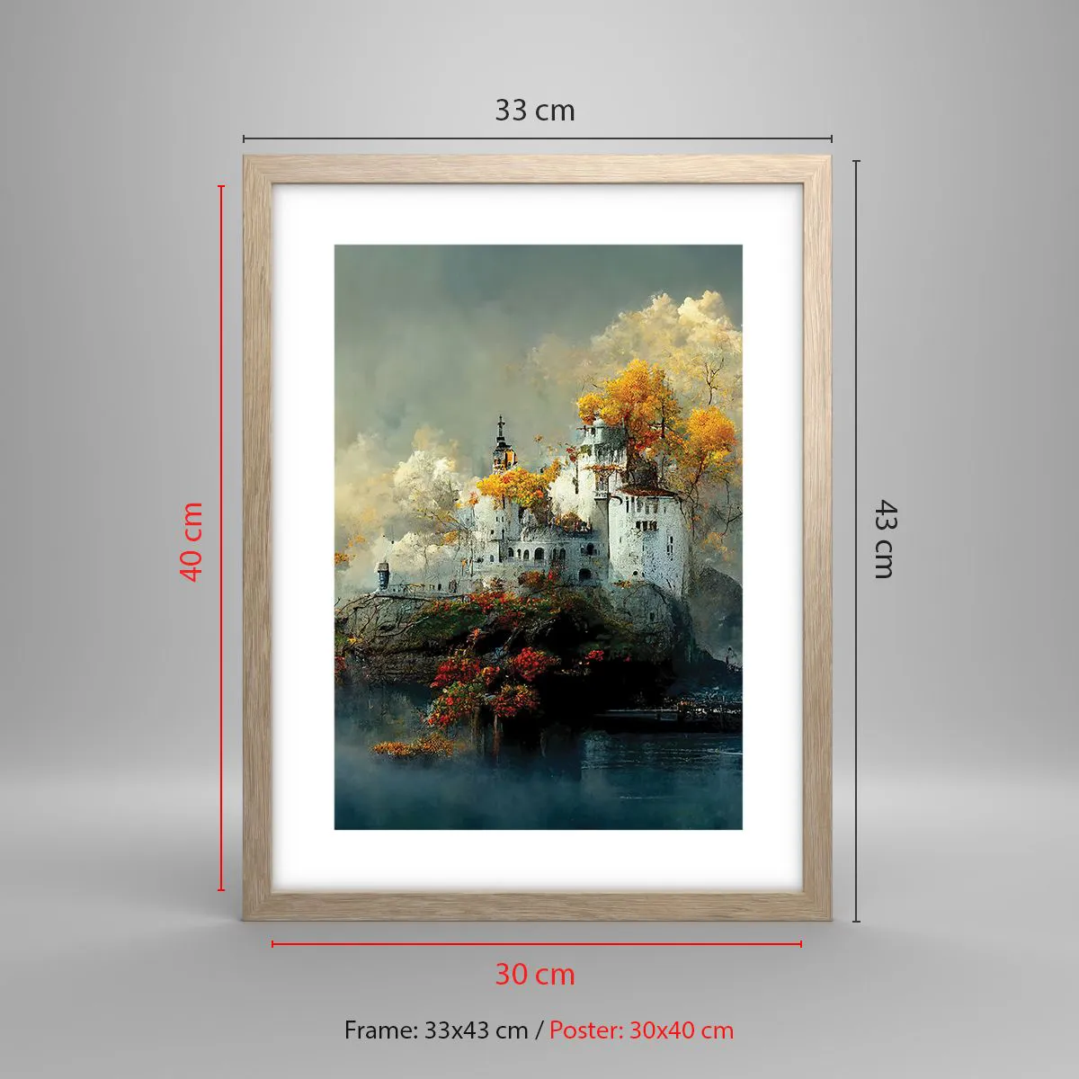 Een poster in een licht eiken lijst - Het begin van een romantisch verhaal - 30x40 cm