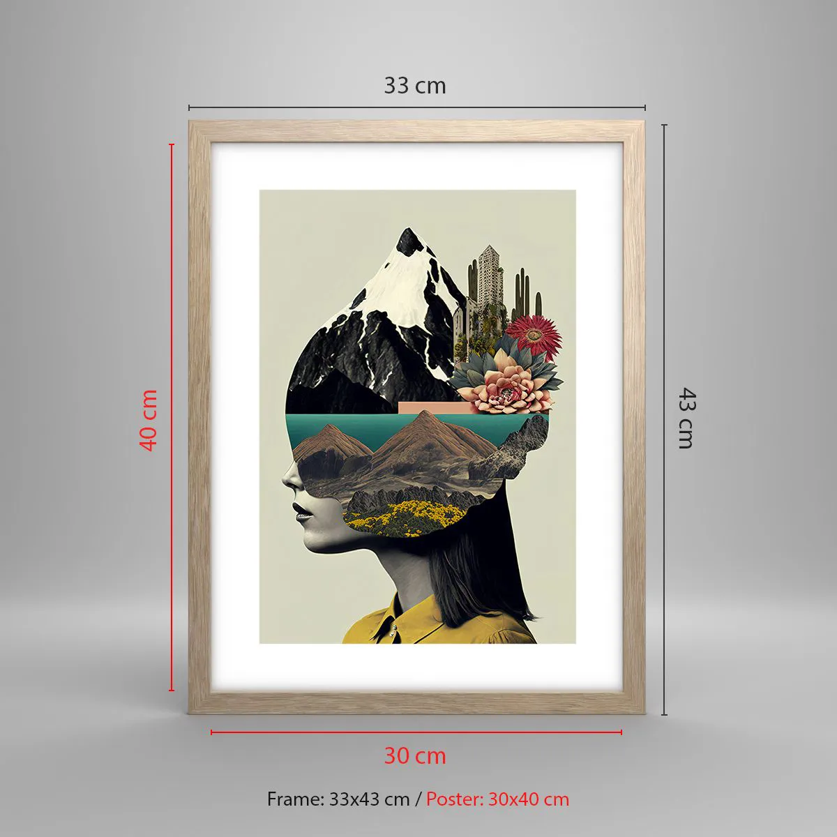 Affiche dans un chêne clair - Poster - La femme – toujours un mystère - 30x40 cm