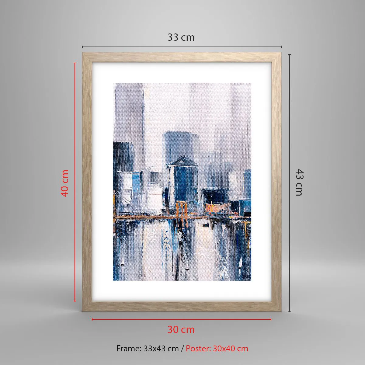 Poster in light oak frame - New York Impression - 30x40 cm