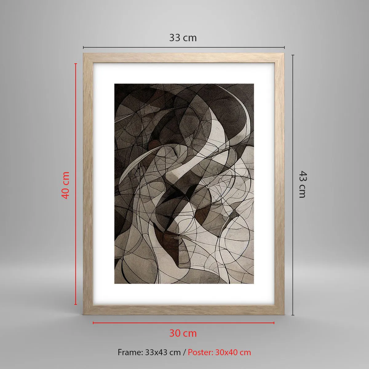 Plagát v ráme zo svetlého duba - Obeh farieb Zeme - 30x40 cm