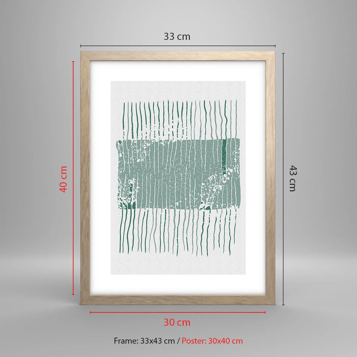 Plakat w ramie jasny dąb - Abstrakcja morska - 30x40 cm