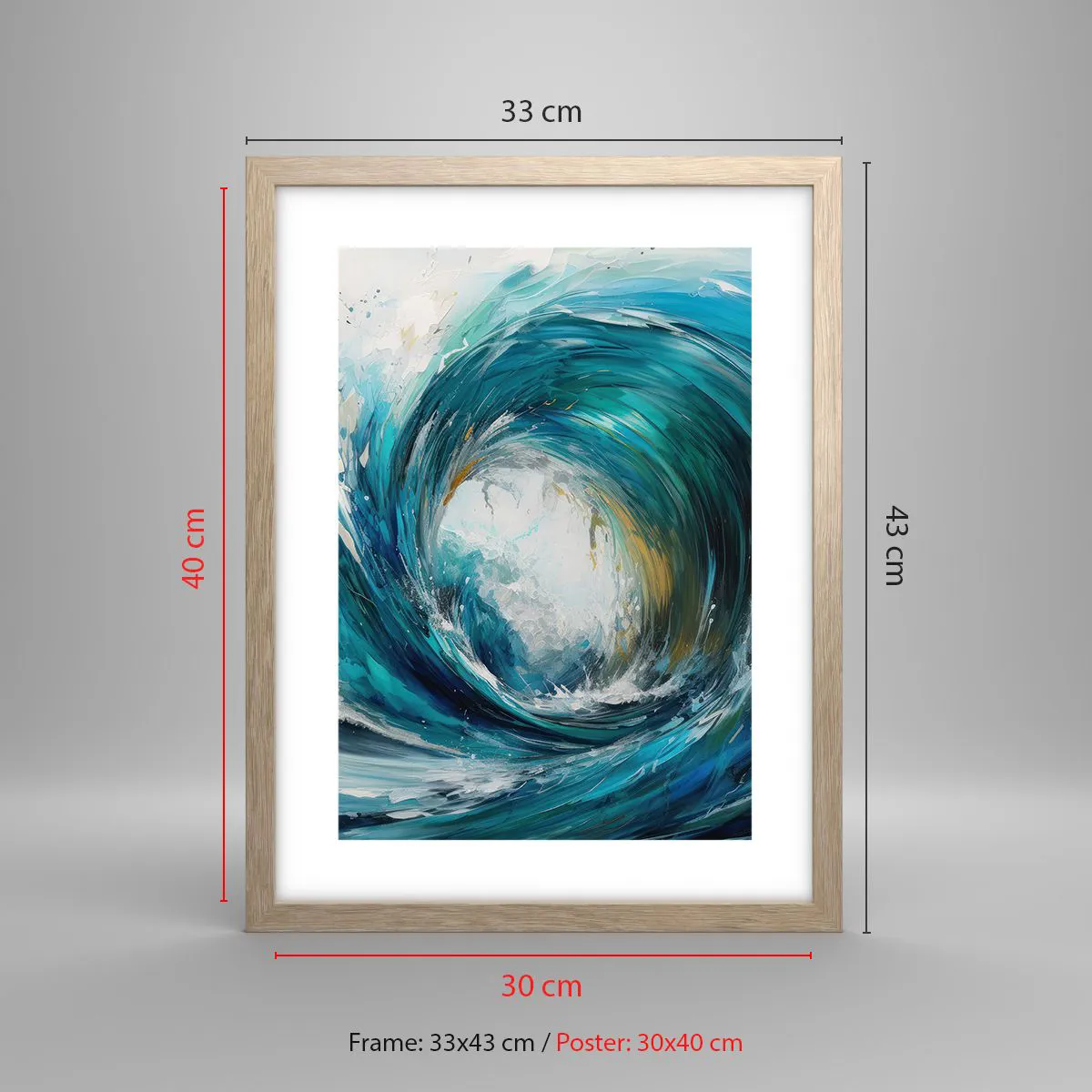 Een poster in een licht eiken lijst - Zeeportaal - 30x40 cm