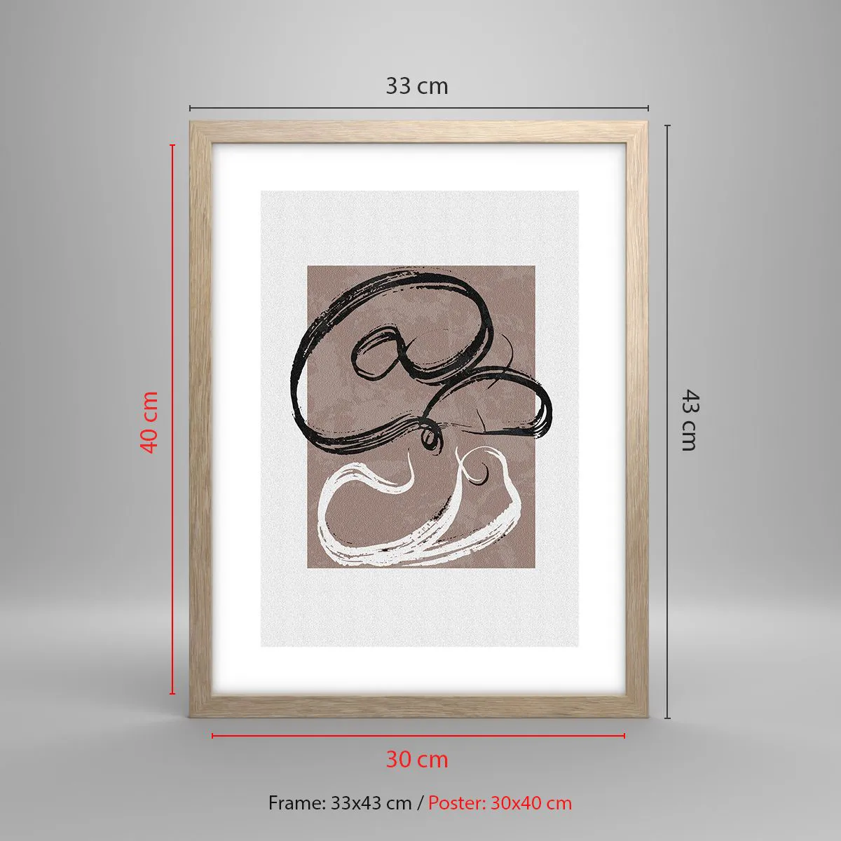 Affisch i ram av ljusek - Komposition - sökande efter fullständighet - 30x40 cm