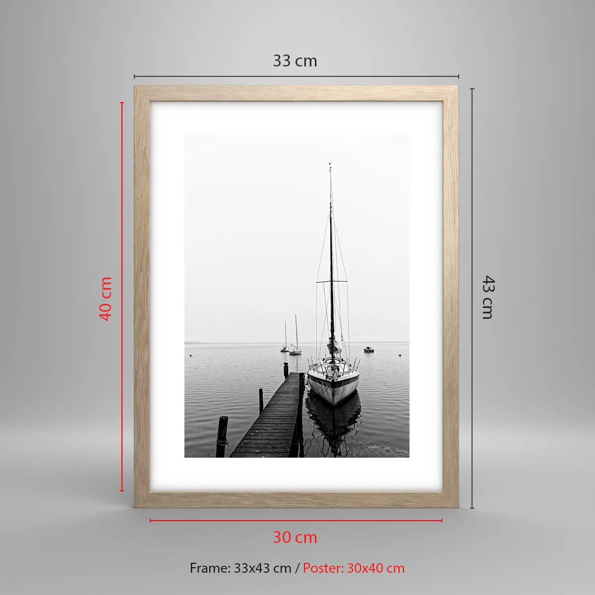Poszter világos tölgy keretben - Indulásra készen - 30x40 cm