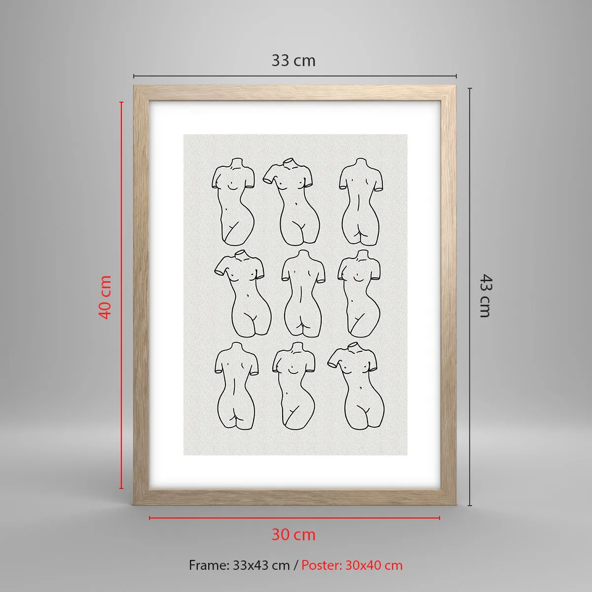 Poster in light oak frame - Only Venus - 30x40 cm
