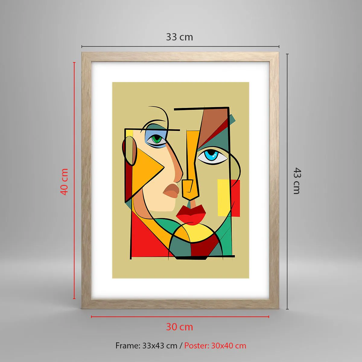 Poster in einem Rahmen aus heller Eiche - Passendes Paar - 30x40 cm