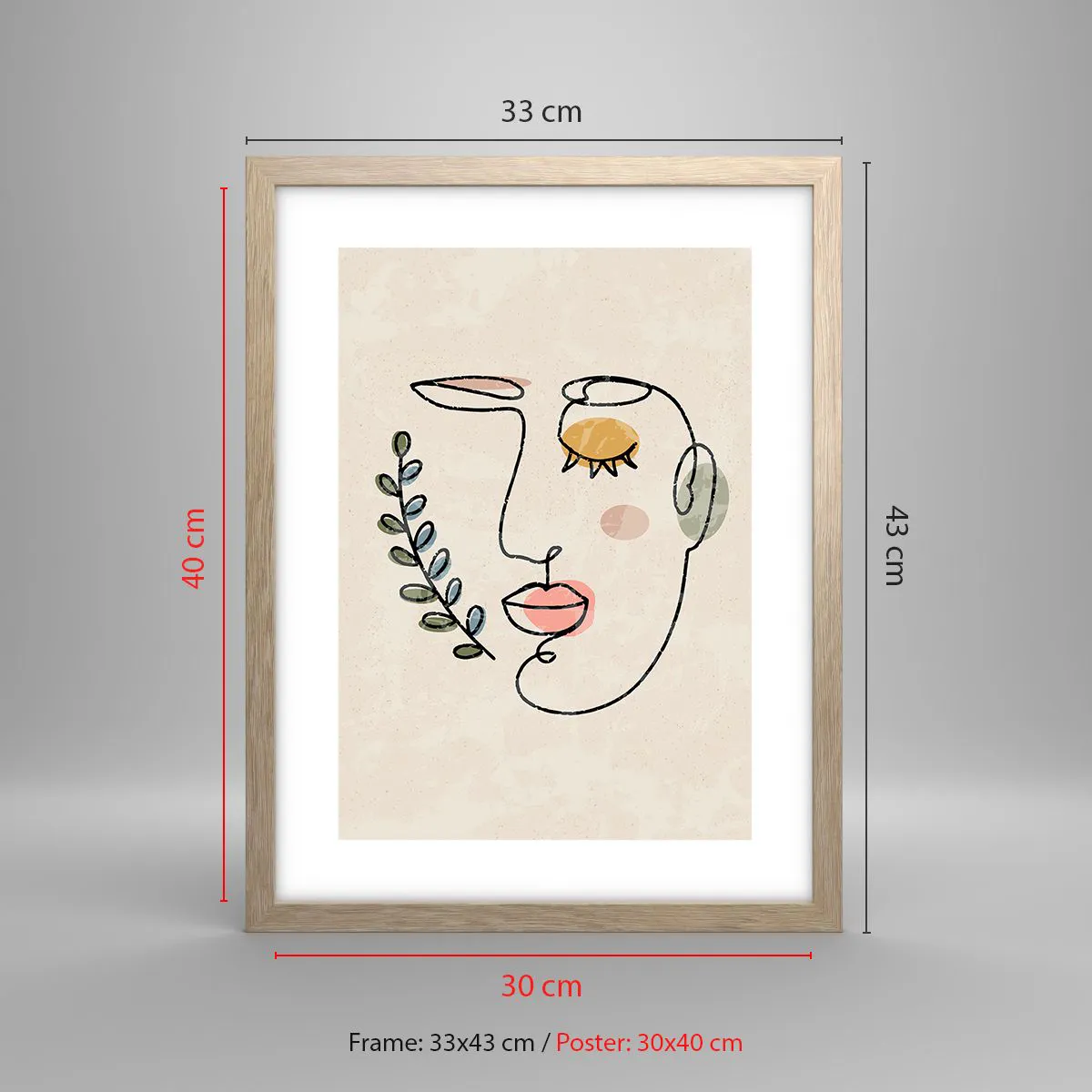 Póster en marco roble claro - Calma encontrada - 30x40 cm