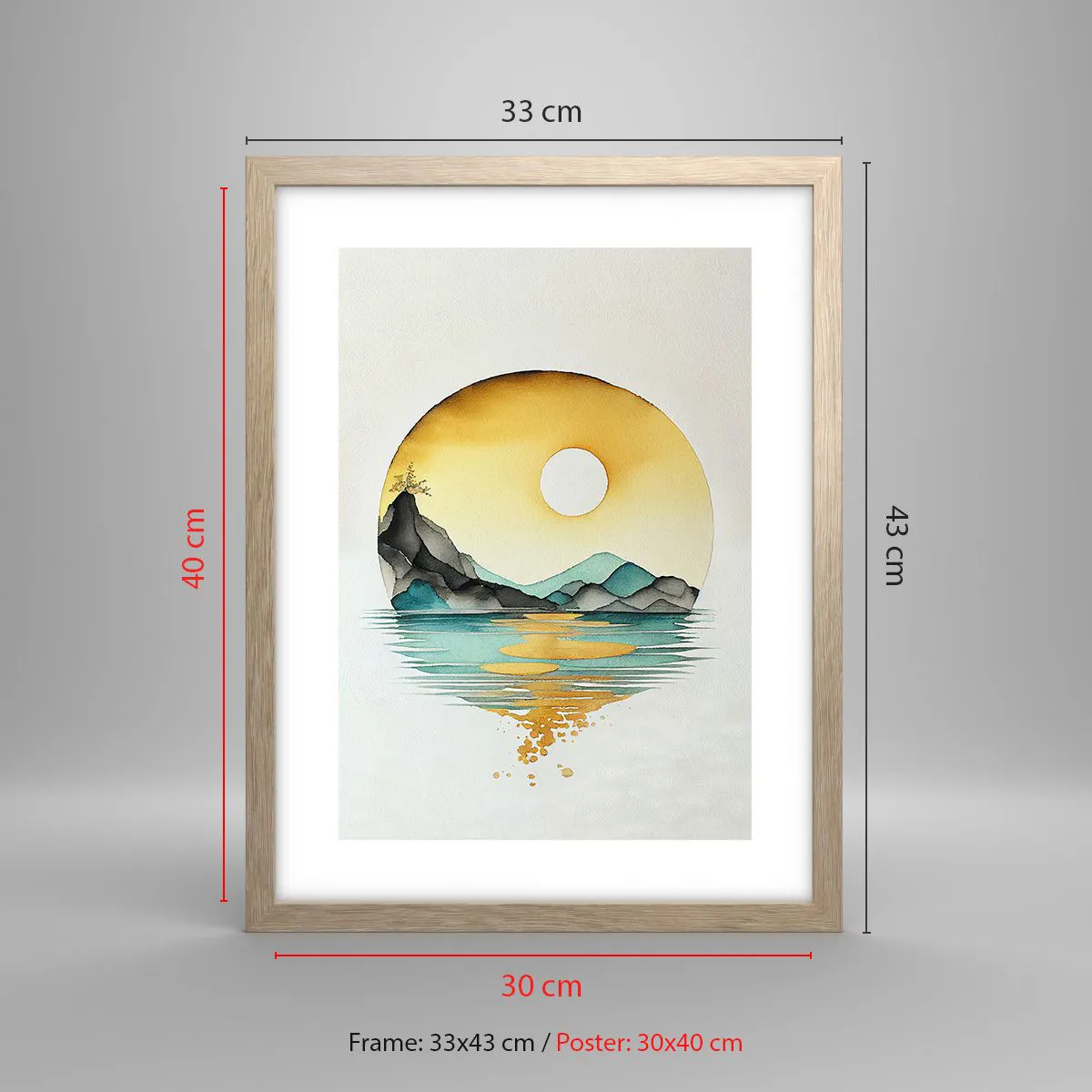 Pôster com moldura de carvalho claro - No círculo da beleza - 30x40 cm