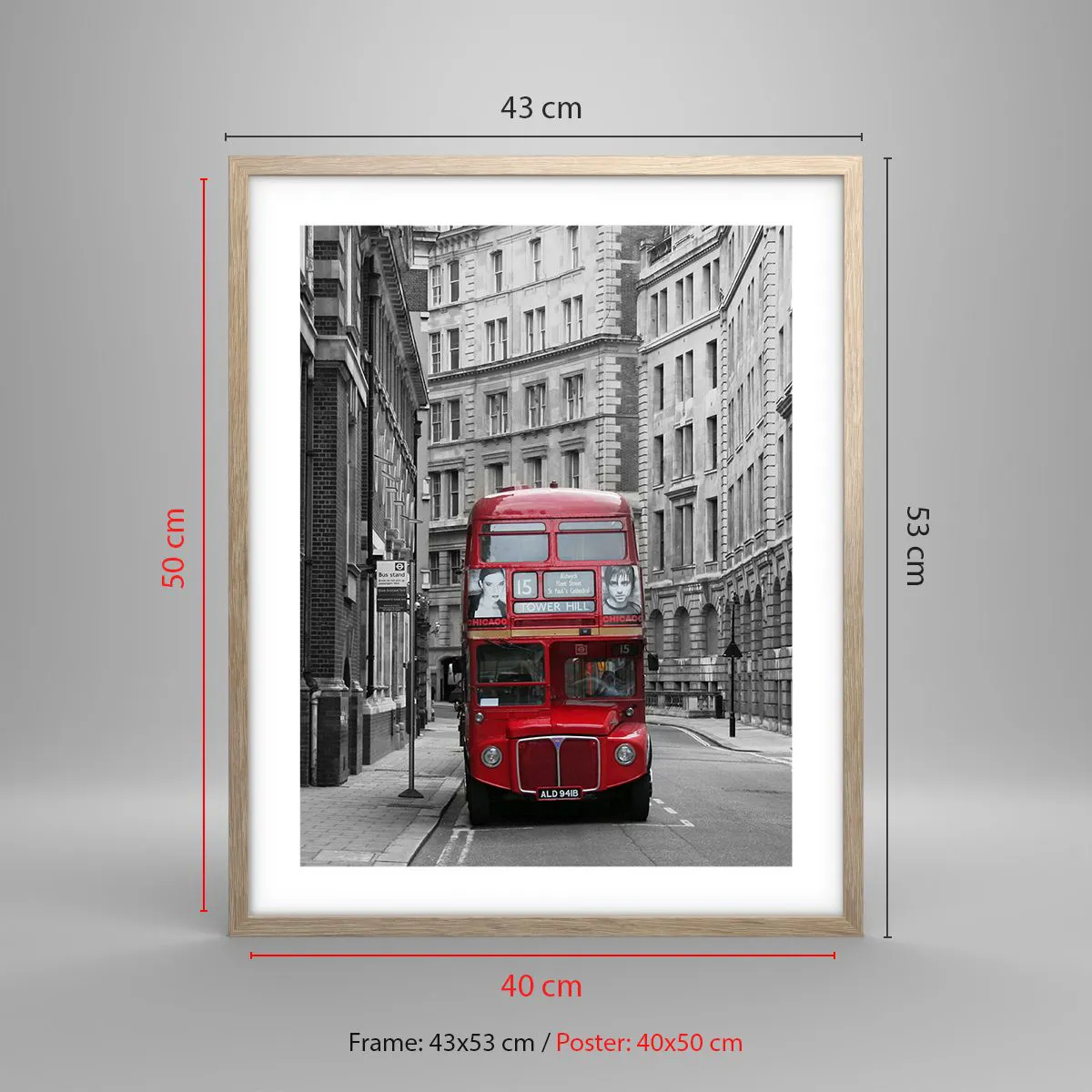 Poster in einem Rahmen aus heller Eiche - Der Alltag muss nicht grau sein - 40x50 cm