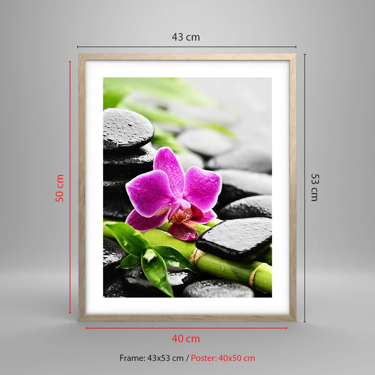 Poster in einem Rahmen aus heller Eiche - In ruhiger Balance - 40x50 cm