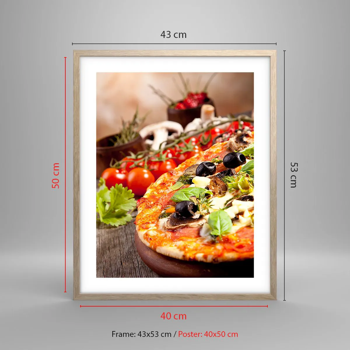 Plakát v rámu světlý dub - Z telurických složek - 40x50 cm