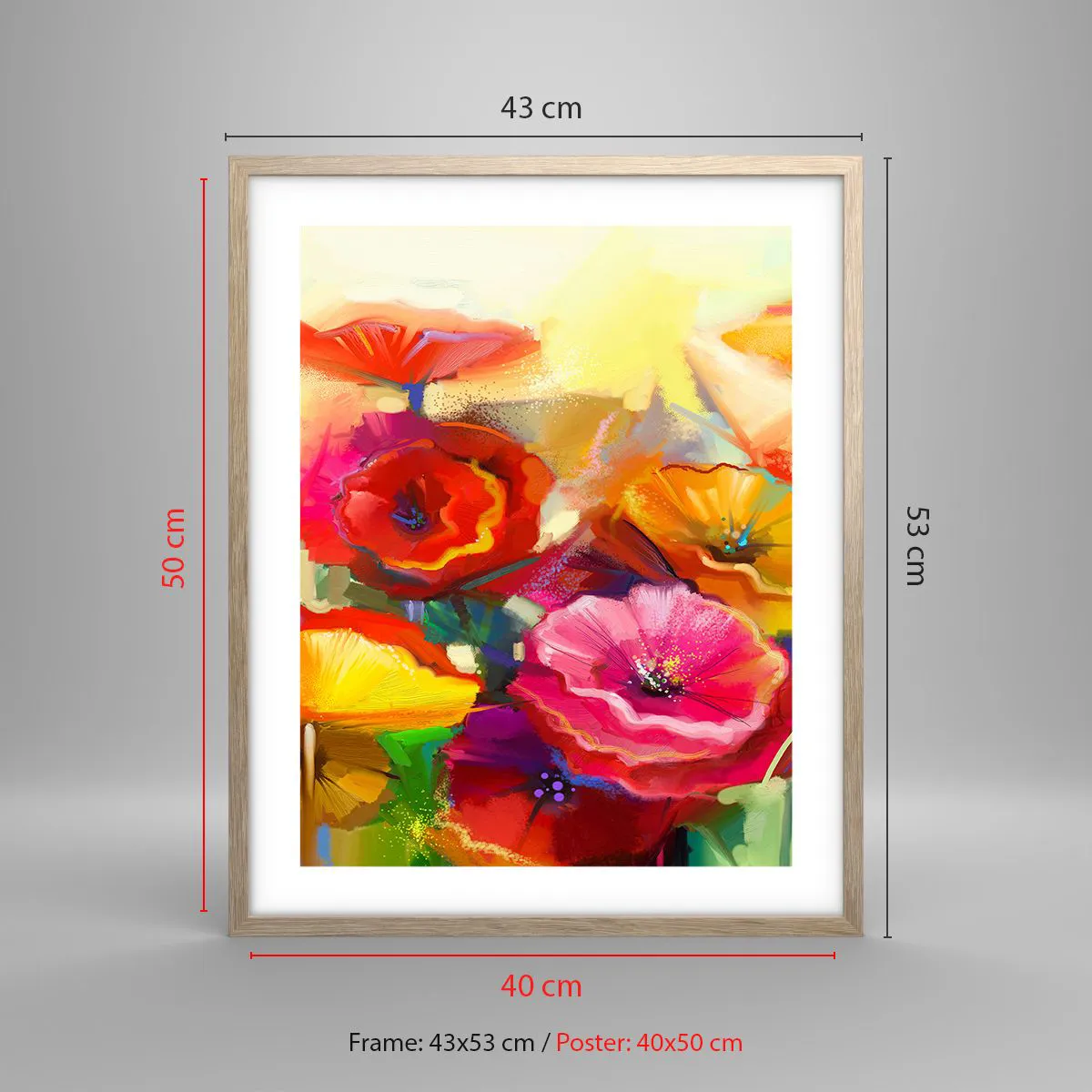 Poszter világos tölgy keretben - Nem csak piros - 40x50 cm