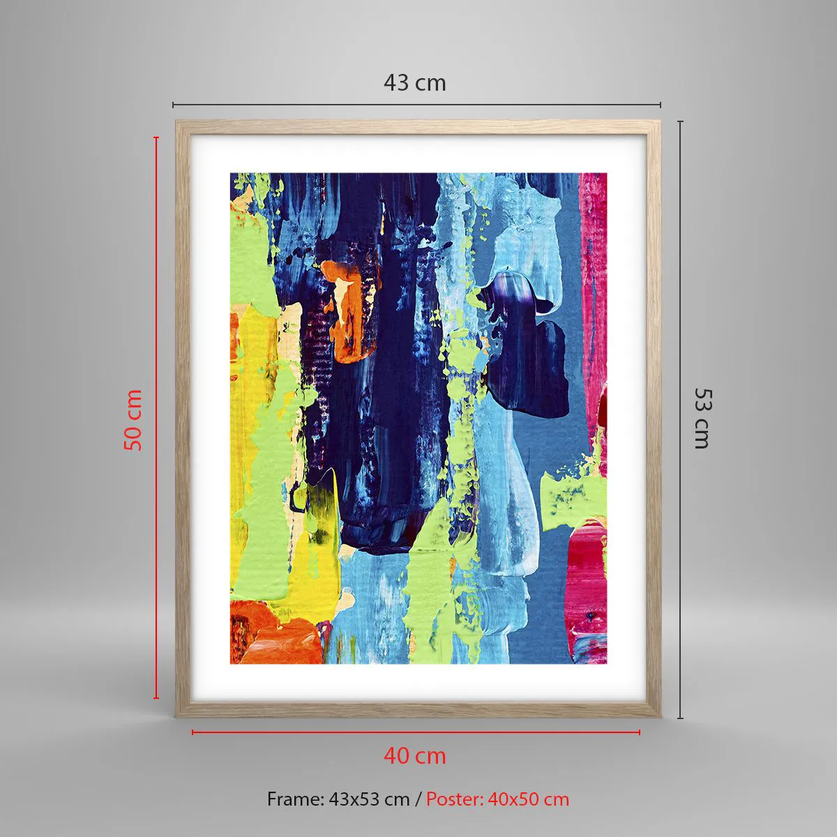 Een poster in een licht eiken lijst - Het leven is mooi! - 40x50 cm