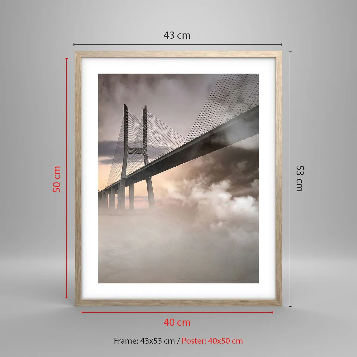 Affiche dans un chêne clair - Poster - Sur la rivière qui n'existe pas - 40x50 cm