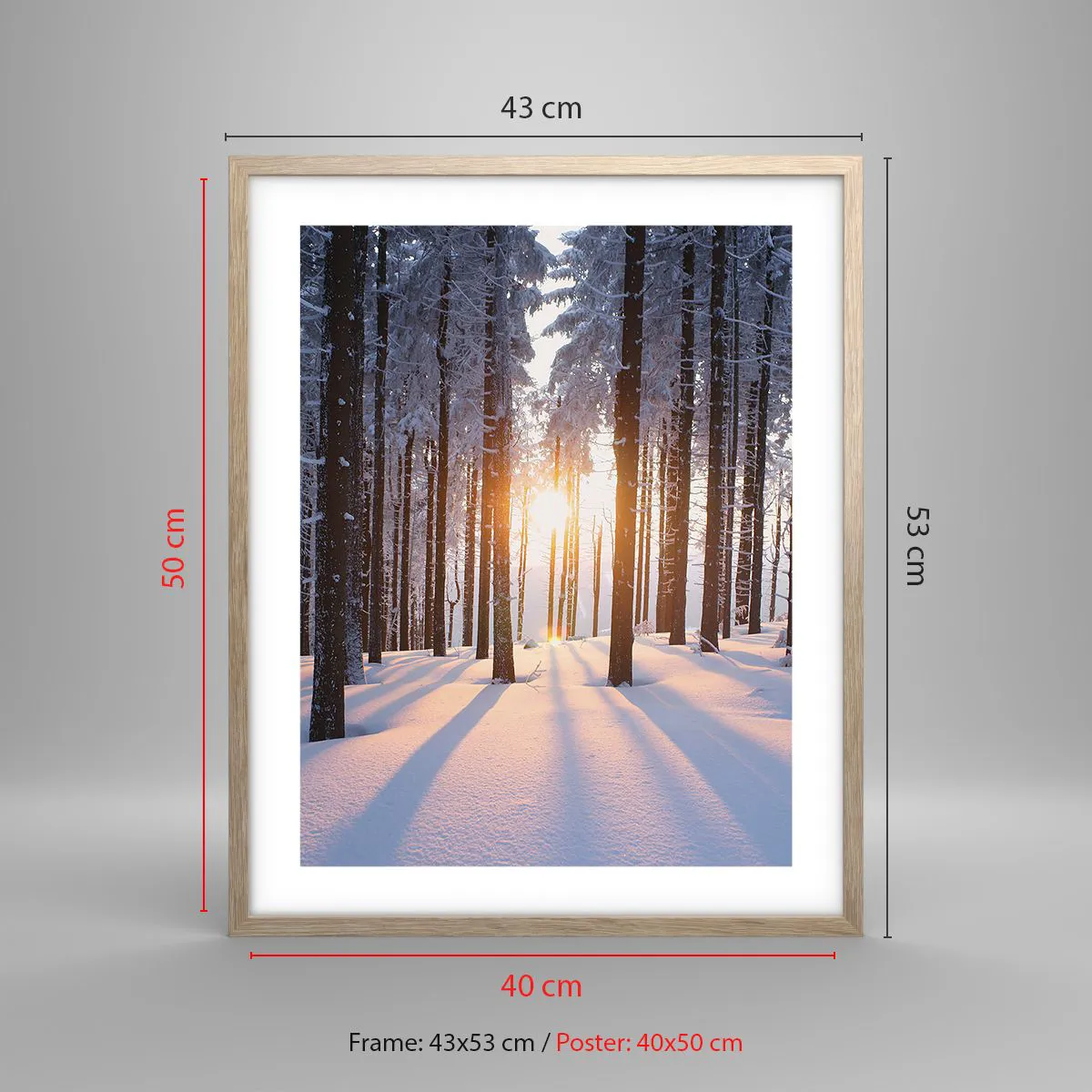 Poster în ramă de stejar deschis - În mod clar în alb și negru - 40x50 cm