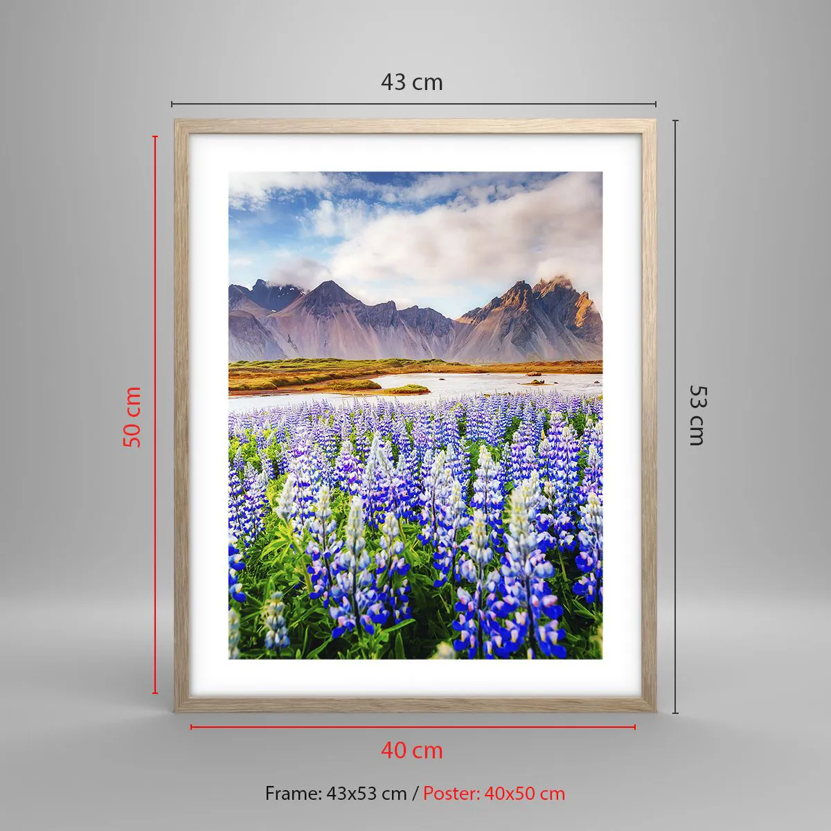 Plagát v ráme zo svetlého duba - Sila a prísnosť vedľa miernosti - 40x50 cm