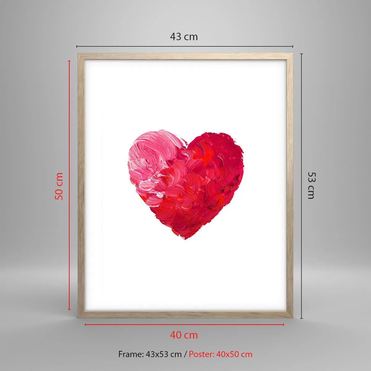 Een poster in een licht eiken lijst - Alles wat je nodig hebt is liefde - 40x50 cm