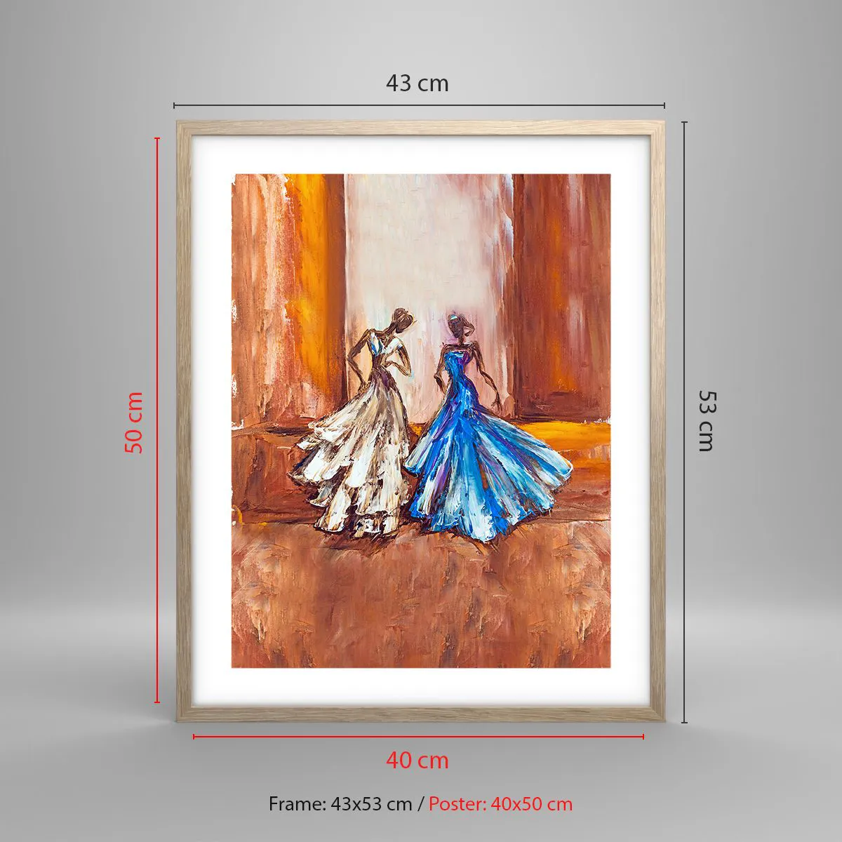 Pôster com moldura de carvalho claro - Uma bela dupla - 40x50 cm