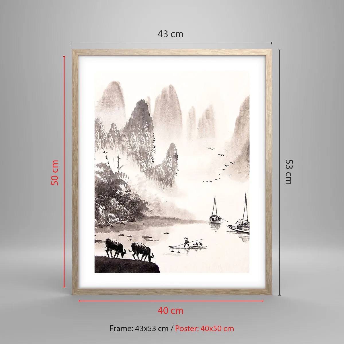 Affiche dans un chêne clair - Poster - Le quotidien exotique de l'Orient - 40x50 cm