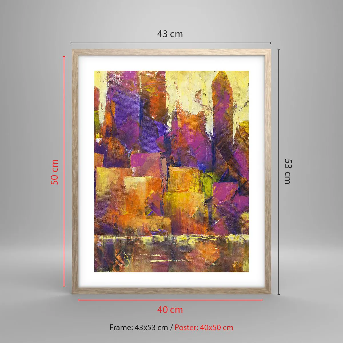 Een poster in een licht eiken lijst - Metropolitan compositie - 40x50 cm