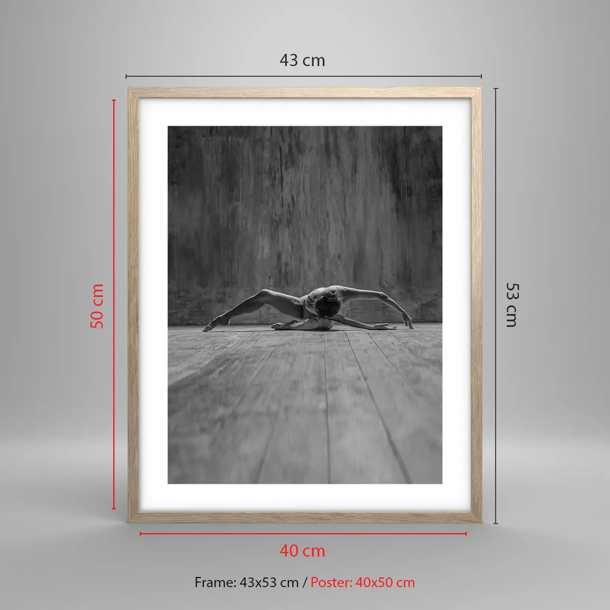 Pôster com moldura de carvalho claro - Simetria encontrada - 40x50 cm